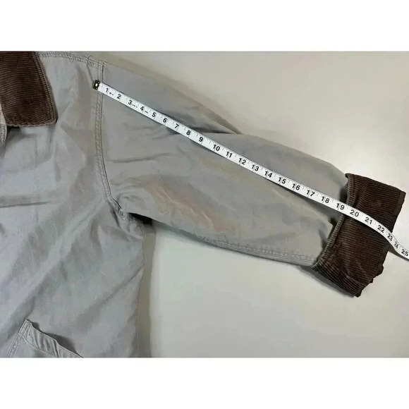 VTG Land's End Mens Chore Coat XLT Barn Jacket Field Corduroy Collar Plaid Lined - Picture 4 of 16